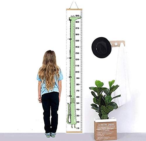 Kids Growth Chart, Wood Frame Fabric Canvas Height Measurement Ruler from Baby - Image 2
