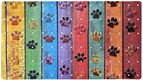 Bathtub Mat Non Slip 26.8x15.1In, Dogs Paws on Plank Bath Mat by Anna+Cowper