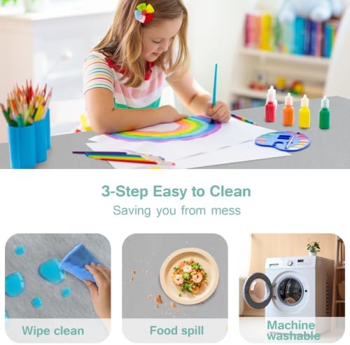 2 Pack Splat Mat for Under High Chair Wipeable Splash Mat - Image 4