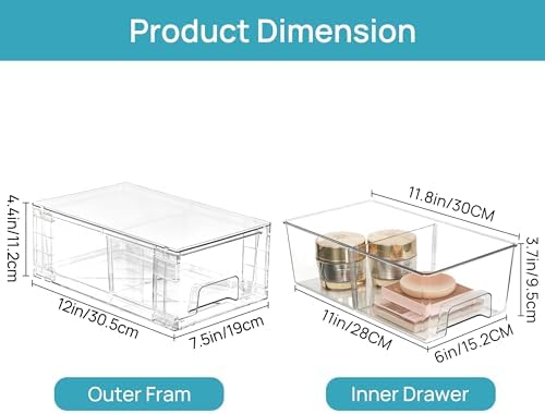 Vtopmart 8 Pack Stackable Clear Drawer - Image 3