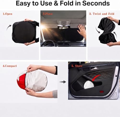 Car Windshield Sun Shade, Universal Fit Compact Sedan SUV, Angry Red - Image 6