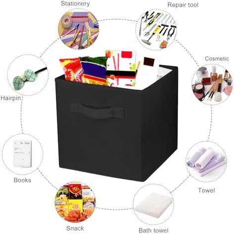 3 Pcs Storage Cubes, 10.5 Inch Collapsible Storage Bins, Fabric Foldable Bins - Image 3