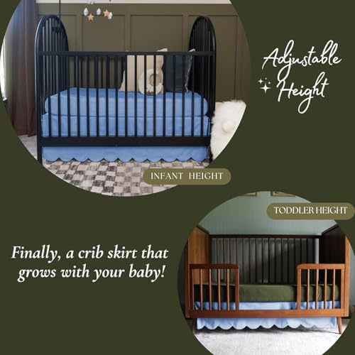 100% Microfiber Scalloped Crib Skirt 28"x 52" - Image 3
