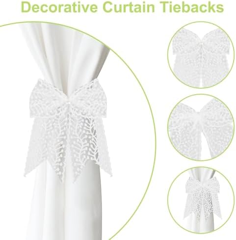4Pcs Tree Branch Bow Curtain Tiebacks, Elegant Bow Butterfly Curtain Tiebacks - Image 4