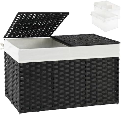 SETVSON Storage Basket with Lid Wicker Baskets by SETVSON