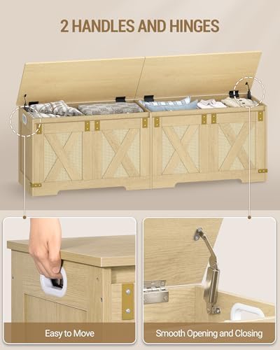 Hzuaneri 59" Boho Storage Chest and Bench | 70 Gal | 330lb Seat - Image 6