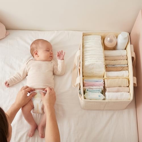 Corduroy Baby Diaper Caddy Organizer - Image 5