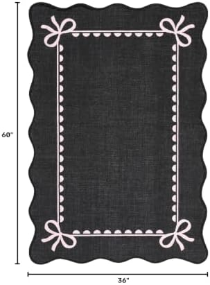GarveeHome Scalloped Bow Rug 3x5 Washable Rug - Image 2