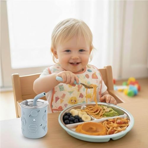 PandaEar 6-in-1 Stainless Steel Baby Feeding Set | Divided Suction Plate - Image 2