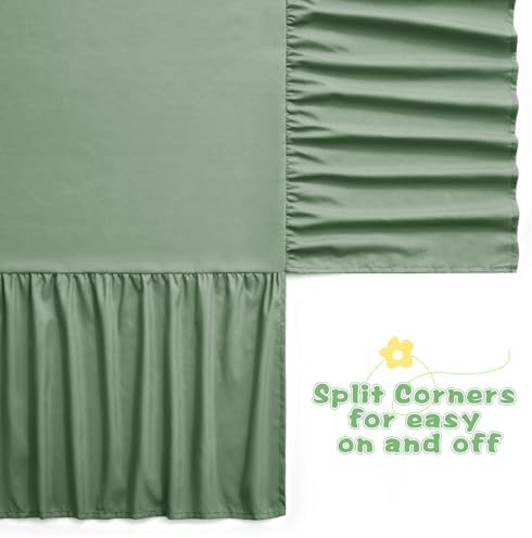 SiinvdaBZX Sage Green Crib Skirt Dust Ruffle, Microfiber Crib Bed Skirt - Image 6