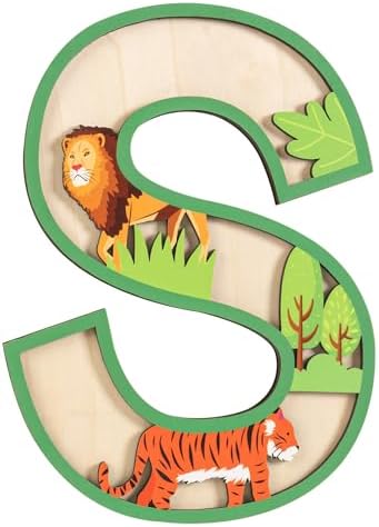 3D Layered Safari Nursery Wooden Letters by Unknown