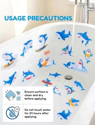 26Pcs Non Slip Bathtub Stickers, Cute Shark Stickers - Image 4