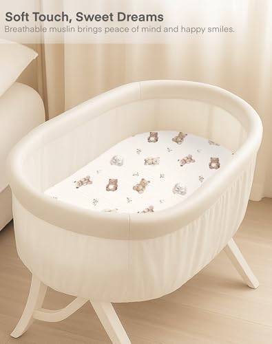 Muslin Bedside Bassinet Sheets 2 Pack - Image 3