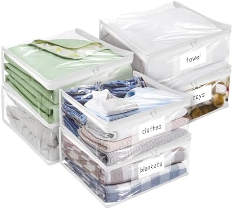 Plastic Storage Bags with Easy-Glide Zipper, Durable Clear Vinyl Zippered by Kikerike