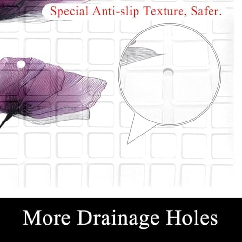 Shower Mat Bathtub Mat, 26.8x15.1 inch, Non-Slip Bath Mat - Image 2