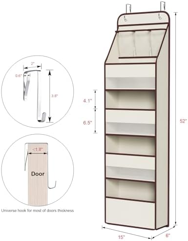 Univivi Fabric Over Door Hanging Organizer - Image 3