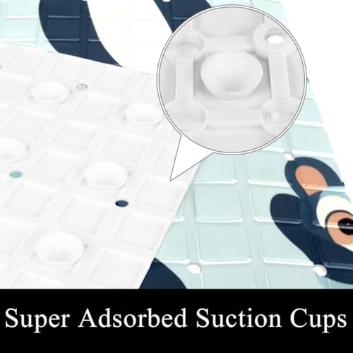 Bathtub Mat Non Slip 26.8x15.1 Inch, Cute Lemur Pattern Shower Mat - Image 3