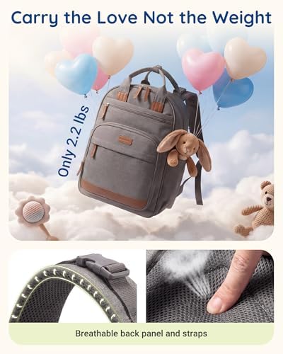 mommore Diaper Bag Backpack, Insulated & Waterproof, Stroller Straps - Image 4