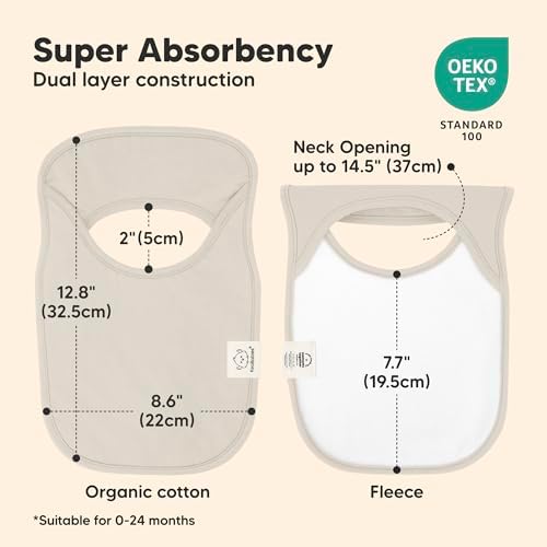KeaBabies 8-Pack Bibs for Baby Girls, Pullover Baby Bibs - Image 3