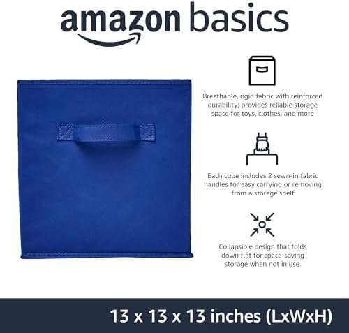 Amazon Basics Collapsible Fabric Storage Bins, Cube Organizer - Image 2