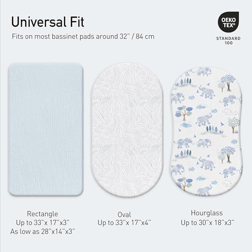 Gllquen Baby Muslin Bassinet Sheets 3pk, Soft Cotton Baby Sheet 33x17 - Image 4