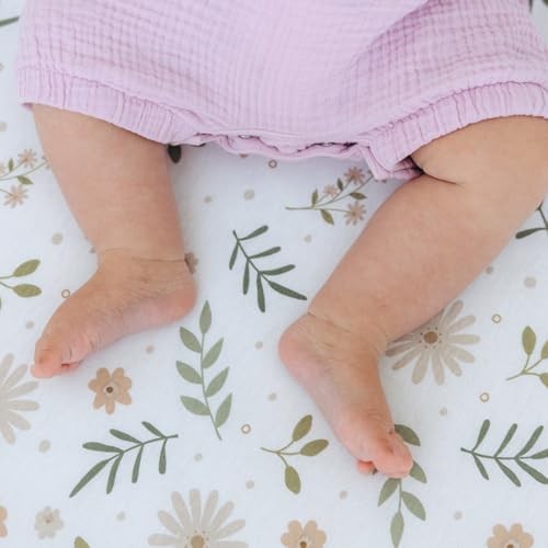 Dreamology Mini Crib Sheets Fitted, 100% Cotton Crib Sheets, 2 Pack - Image 4