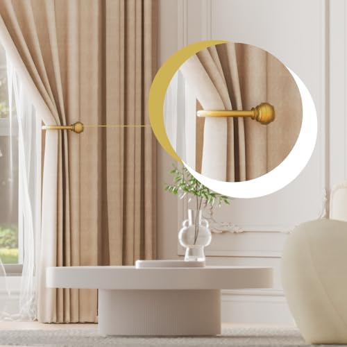 Hion Curtain Holdbacks Gold 6pcs, Curtain Tiebacks Wall Mounted Hooks - Image 4
