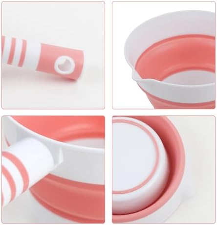 Folding Water Ladle for Bath Collapsible Water Scoop Bath Ladle Pink - Image 3