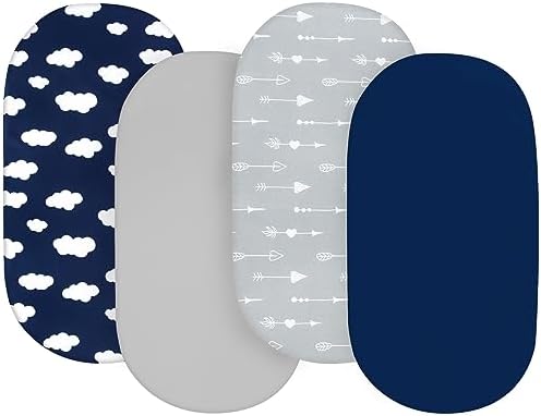 Baby Bassinet Sheets 4 Pack Fit by Bilobanbabybedding