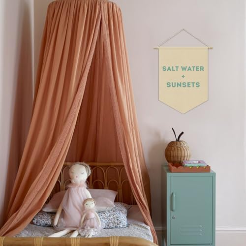 Ocean Nursery Decor, Salt Water Sunsets Beach Linen Canvas Banner, Neutral - Image 6
