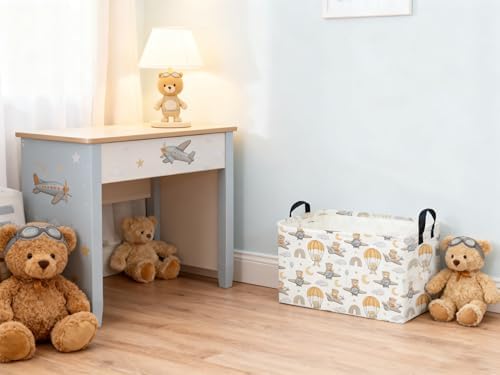 Sanjiaofeng Rectangular Kids Basket Bear Storage Bins, Cute Storage Basket - Image 6