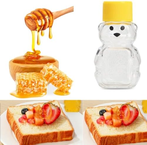 6 Pack Honey Bear Bottle 2oz Bear Shape Clear Empty Honey Bottles Honey Jar - Image 3