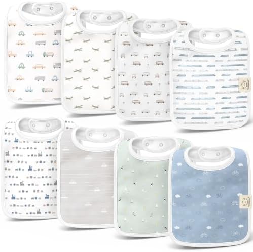 KeaBabies 8-Pack Organic Baby Bibs by KeaBabies