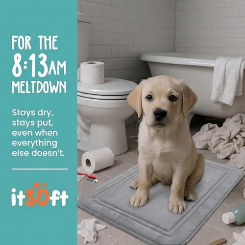 ITSOFT Memory Foam Bath Mat 59x23, Non Slip, Machine Washable, Quick Dry & - Image 2