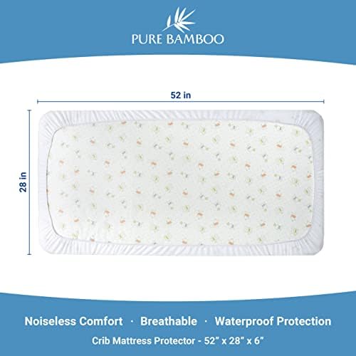 Bamboo Crib Mattress Protector by Pure Bamboo, Waterproof - Image 4