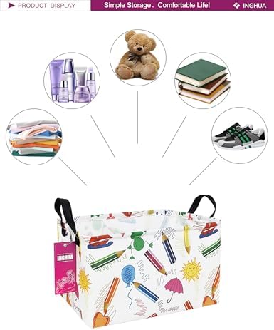 Rectangular Colored Pencil Storage Basket - Image 3