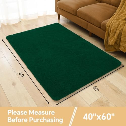 Polyester Bathroom Rug 40"x60" Verdant Green, Large Soft Bath Mat - Image 2