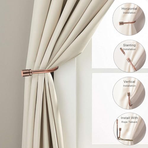 Brass Curtain Holdbacks 2pcs, Wall Mounted Drapery Tiebacks - Image 3