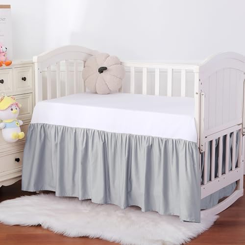 Crib Skirt Dust Ruffle, 100% Egyptian Cotton 400 Thread Count Soft Breathable - Image 3