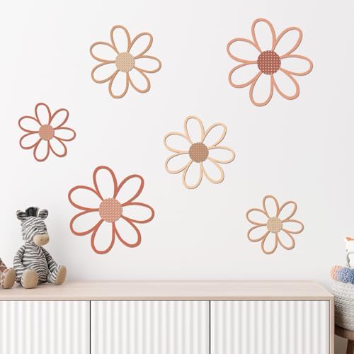 Thyle 6 Pcs Daisy Wall Decor Wooden Flower - Image 4