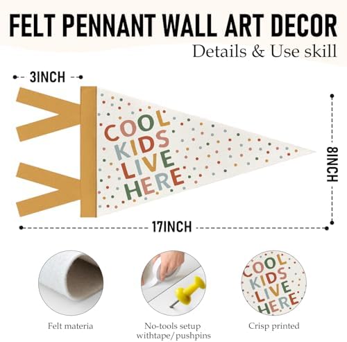 Cool Kids Pennant Banner Flags Toddler Bedroom Playroom Decor - Image 6