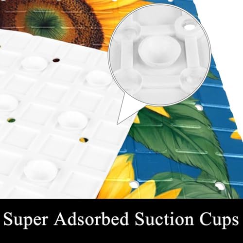 Bath Tub Shower Mat, Washable Bathtub Floor Mats, Suction Cups and Drain Holes - Image 3