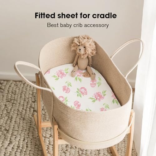 Little Grape Land Bassinet Sheets 4 Pack, Ultra Soft Baby Bassinet Fitted Sheets - Image 4