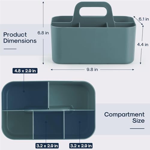 Multiuse Caddy Organizer with Handle, Portable Divided Plastic Tote Bin - Image 5