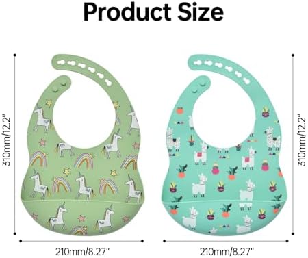 Silicone Baby Bibs 2 Sets, Adjustable Waterproof Baby Bibs - Image 5