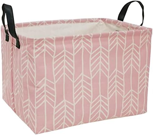 Girls Storage Basket Foldable Pink Box Baby Hamper Collapsible Organizer Bin by VAIVUSTO
