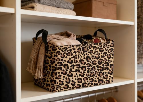 Essme Rectangular Leopard Print Baskets, Cute Basket - Image 4