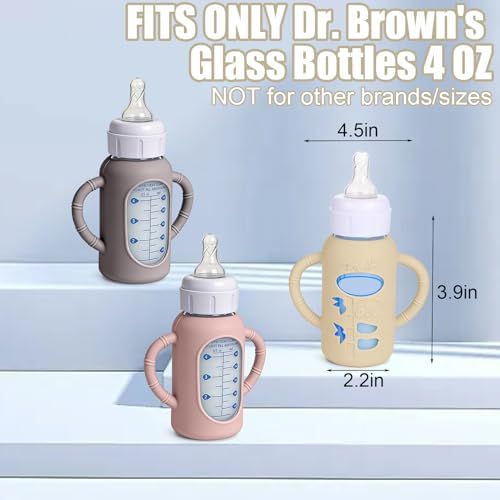 3 Pack Silicone Sleeves for Dr. Brown's Glass Bottles 4 OZ - Image 2