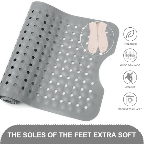 TEESHLY Bath Tub and Shower Mats, Non Slip 40 x 16 Inch Extra Large Bathtub Mat - Image 4
