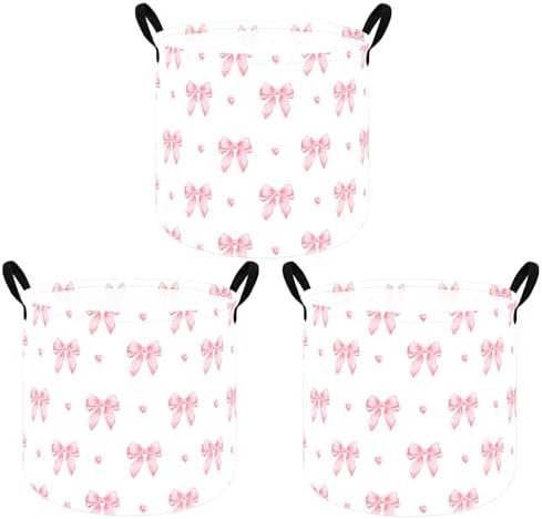 MAIZMZ 3 Pack Pink Storage Baskets by MAIZMZ